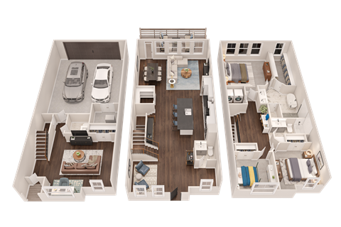 Floor plan for 4 beds, 3.5 baths, 2742 sqft